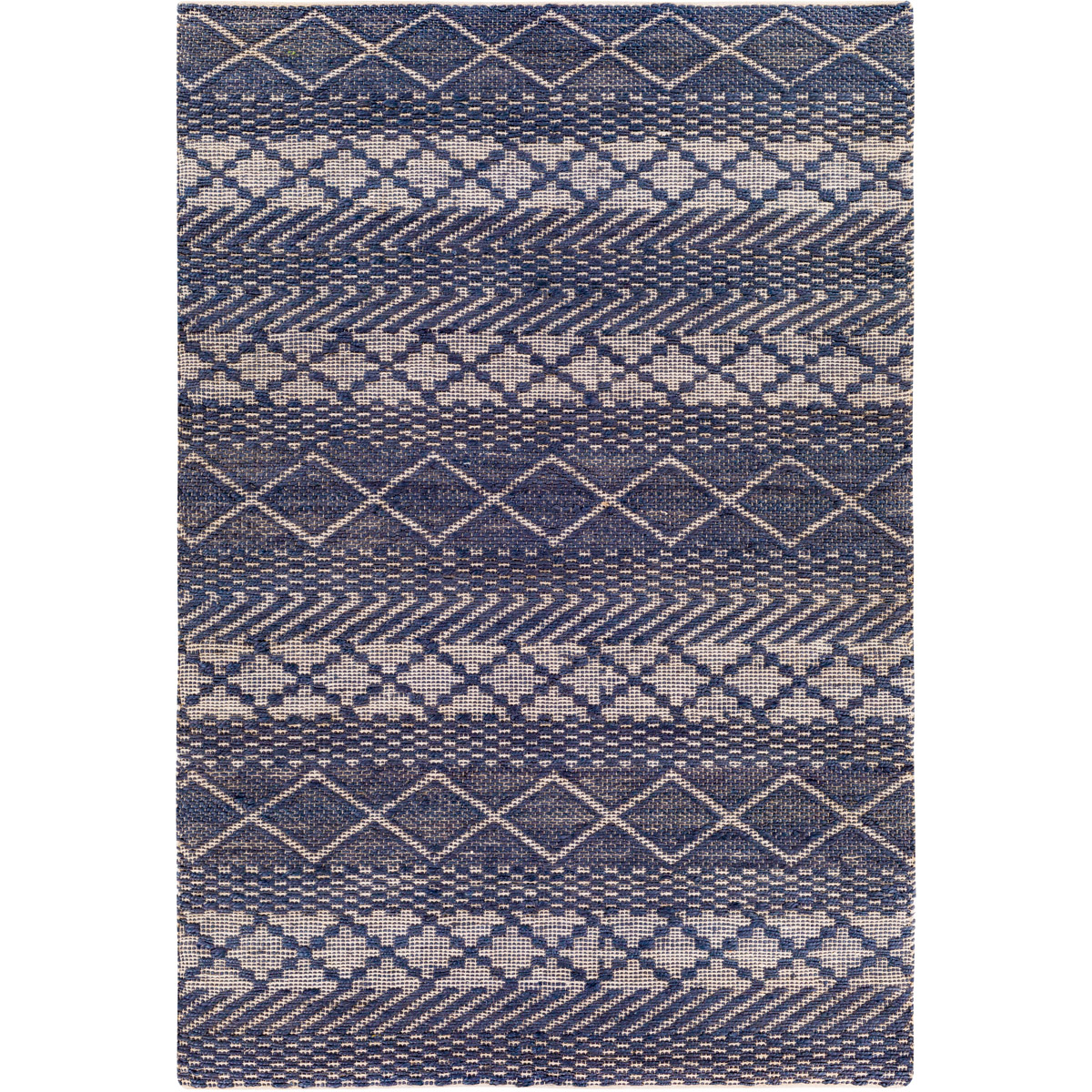 SBB2307-810 8 x 10 ft. Santa Barbara SBB-2307 Rectangular Area Rug, Navy & Beige