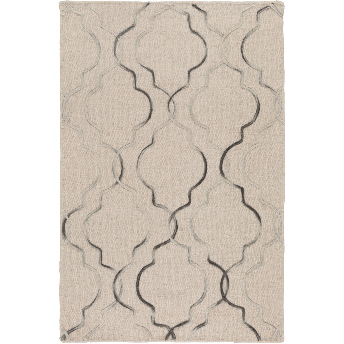 Surya SBK9018-3656 Seabrook 66 X 42 inch Neutral and Black Area Rug, Wool