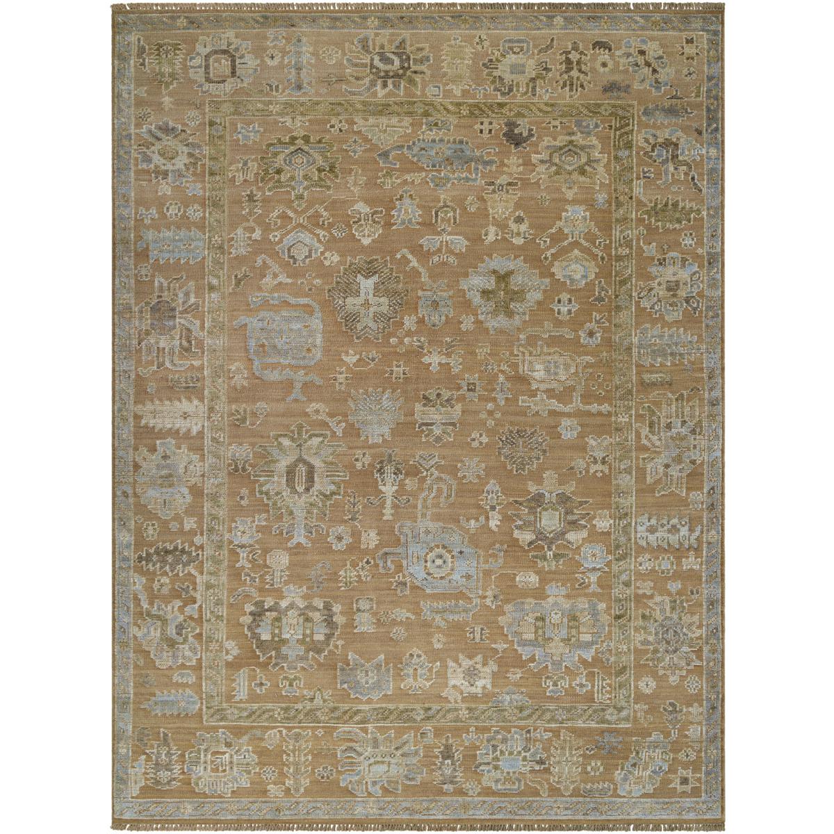 Avienne Updated Traditional Tan Wool Oushak Patterned Hand Knotted Rug - 2'x3'