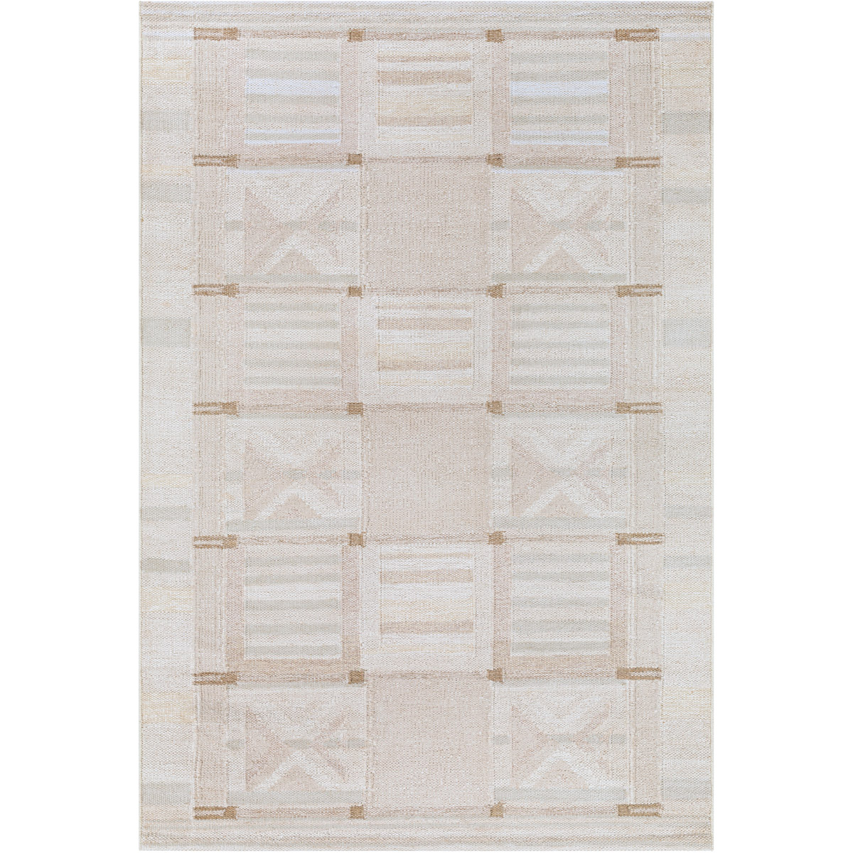 SCD2302-23 2 x 3 ft. Scandi Hand Knotted Rectangle Rug - Tan, Beige & Cream