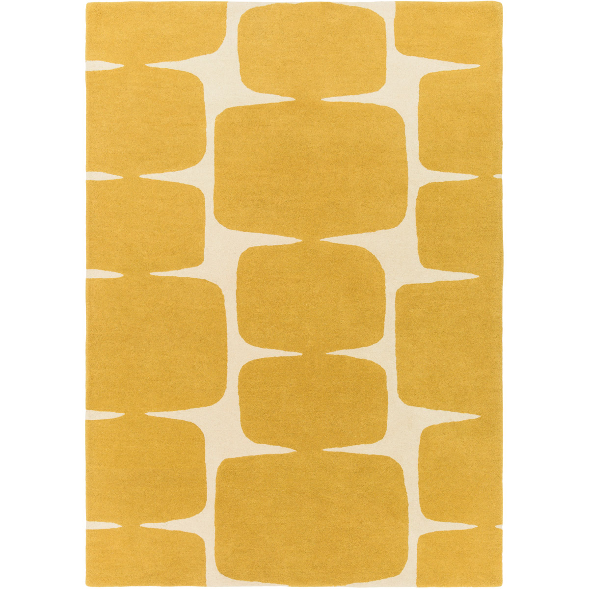 Decovio 12397-YN Ross 63 X 39 inch Mustard Rug, Rectangle