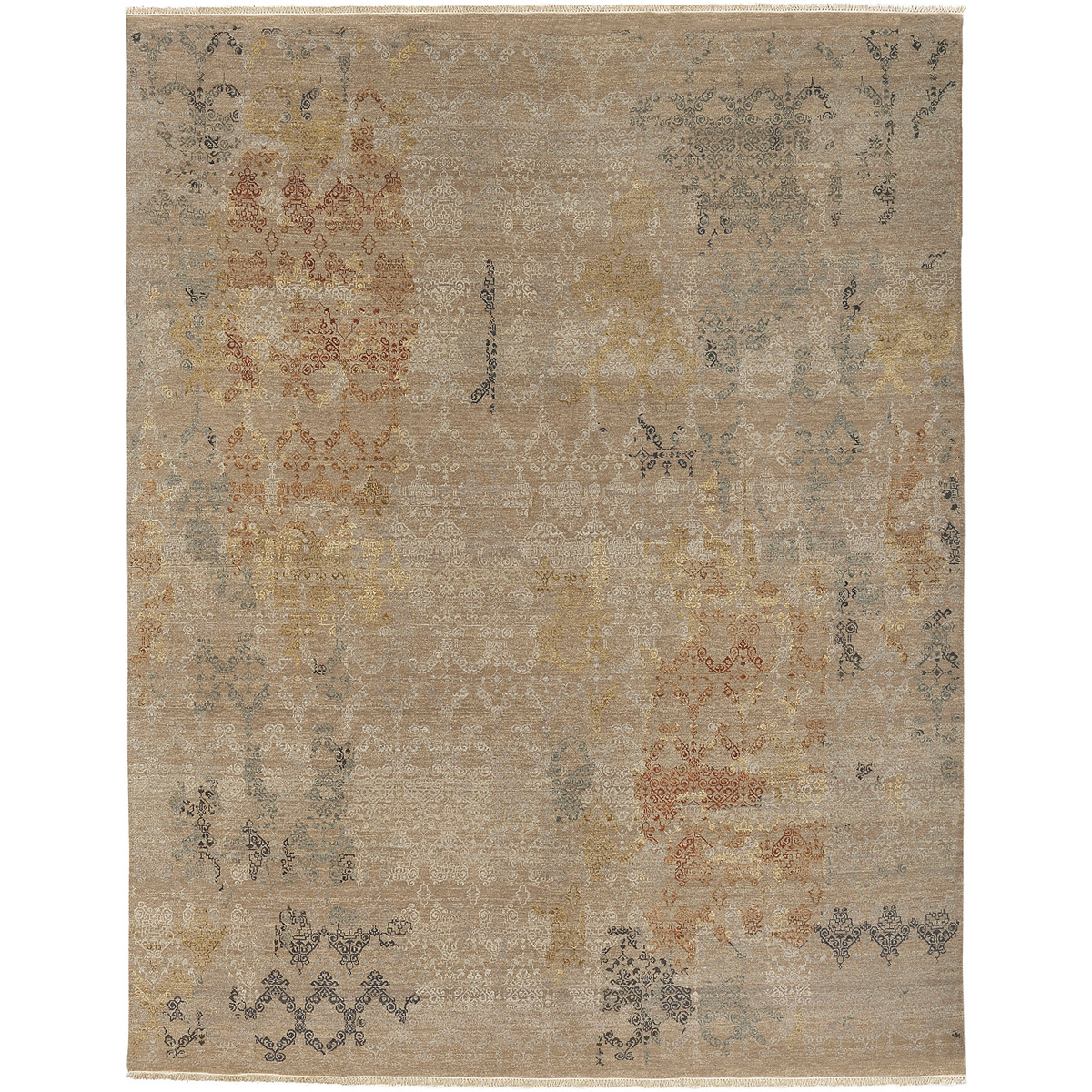 41ELIZABETH 42226-NB Arden 108 X 72 inch Neutral and Brown Area Rug, Wool and Silk