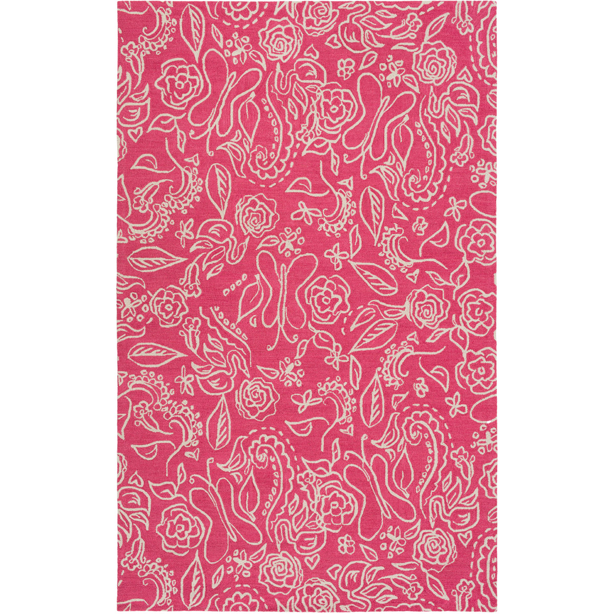 Surya TCT600623 Tic Tac Toe 36 X 24 inch Pink and Neutral Area Rug Wool