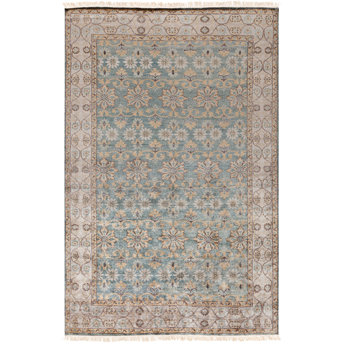 Surya THO300223 Theodora 36 X 24 inch Yellow and Gray Area Rug Bamboo Silk