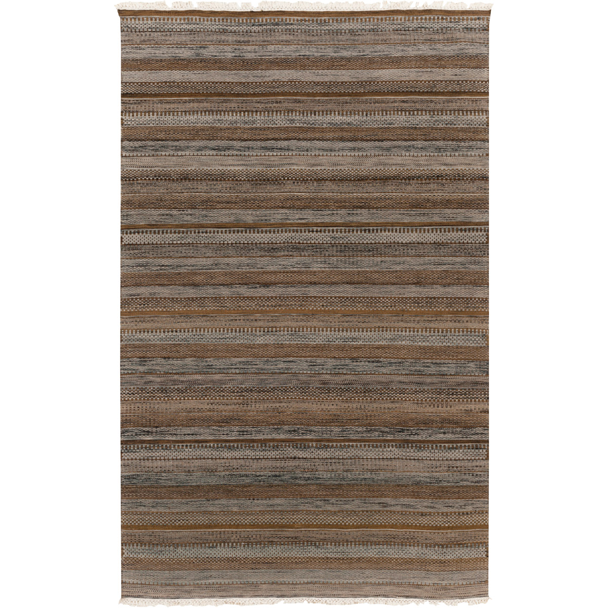 Surya TIB4003-23 Tibet 36 X 24 inch Dark Brown, Camel, Tan, Black Rug