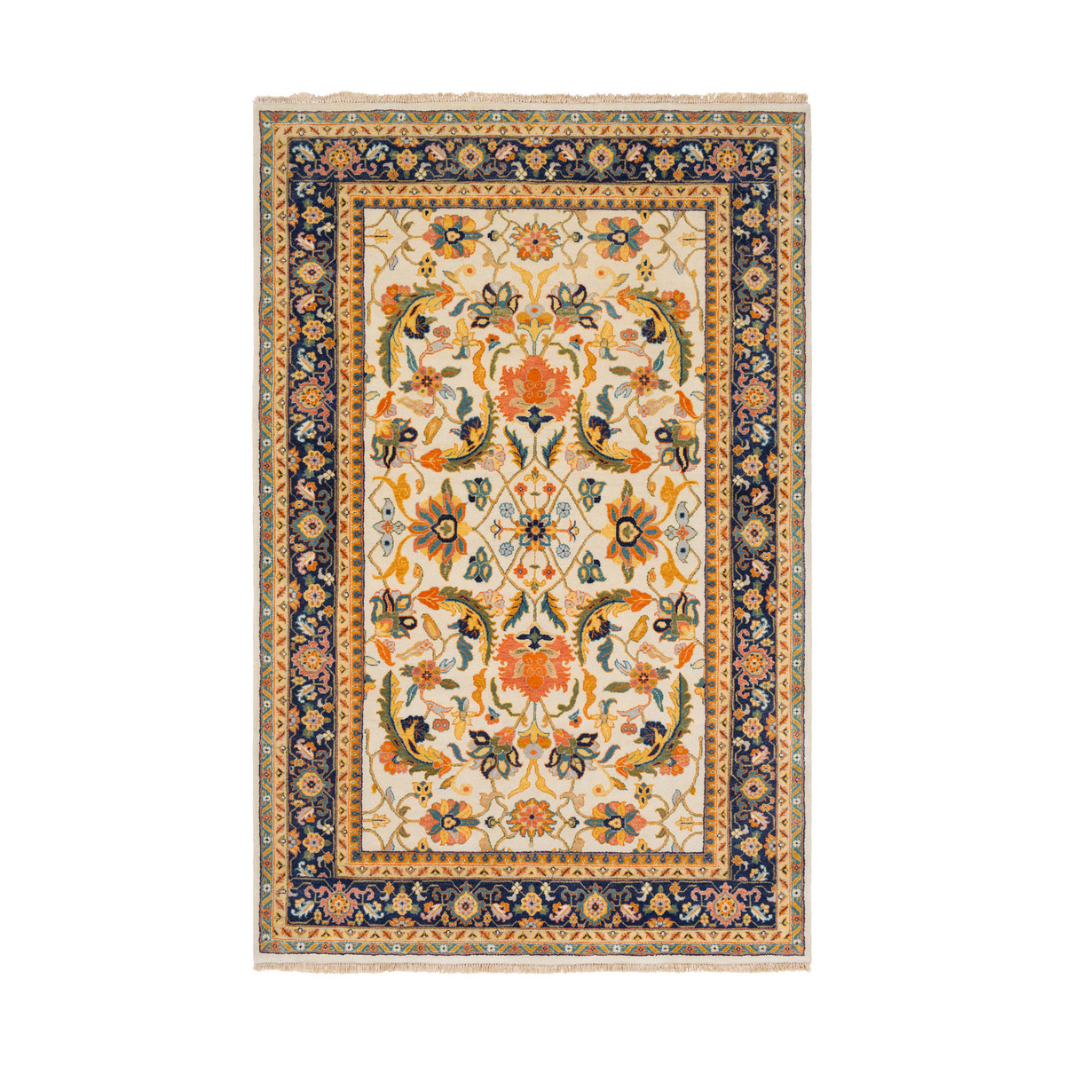 Surya TJ6600-23 Taj Mahal 36 X 24 inch Burnt Orange/Saffron/Teal/Navy/Sage/Wheat/Ice Blue Rugs, Rectangle