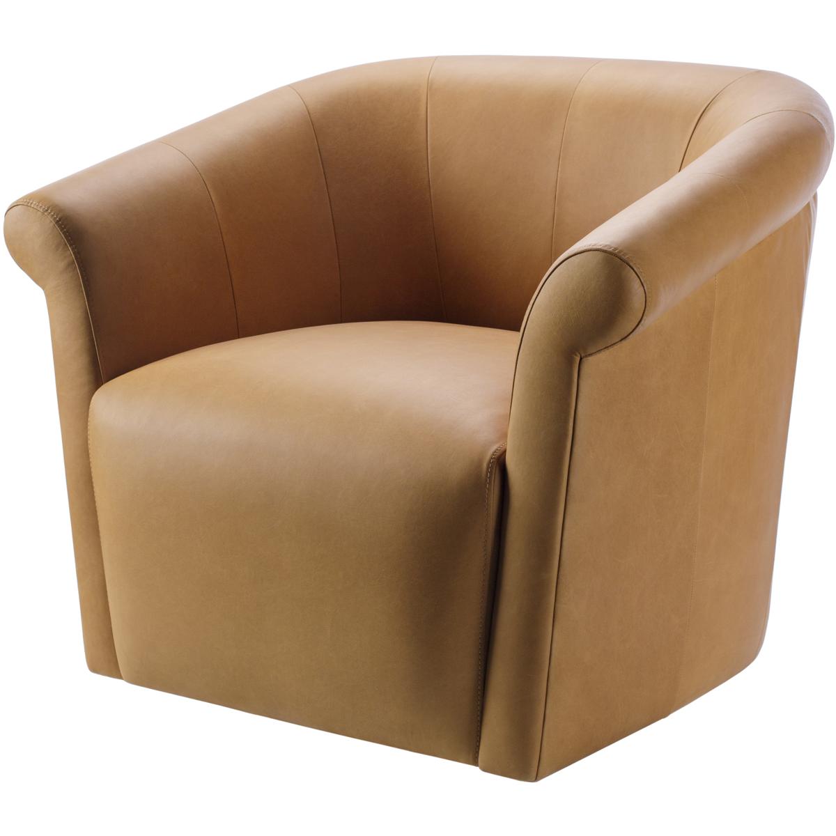 Surya TRE001 Trumpet Upholstery Camel Base Metallic  Silver Swivel Chair