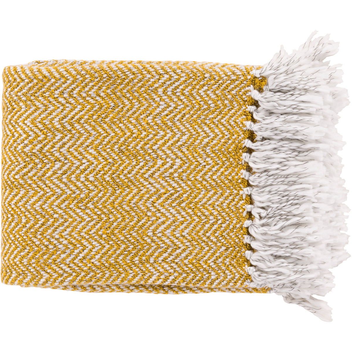 Surya TRR4000-5060 Trina 60 X 50 inch Mustard Throw, Rectangle