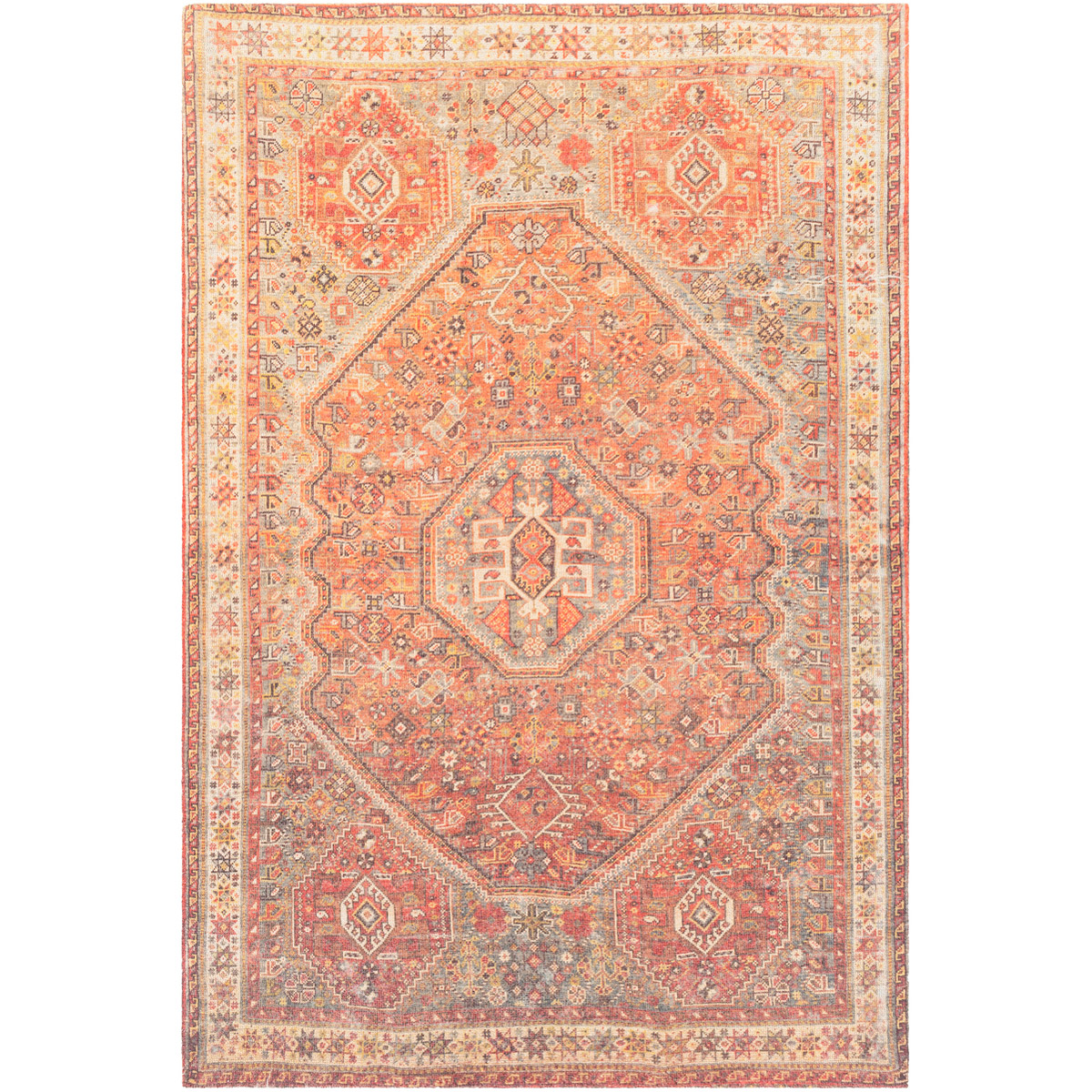 Surya UNQ231123 Unique 36 X 24 inch Burnt OrangeCharcoalBright OrangeBright Yellow Rugs Rectangle