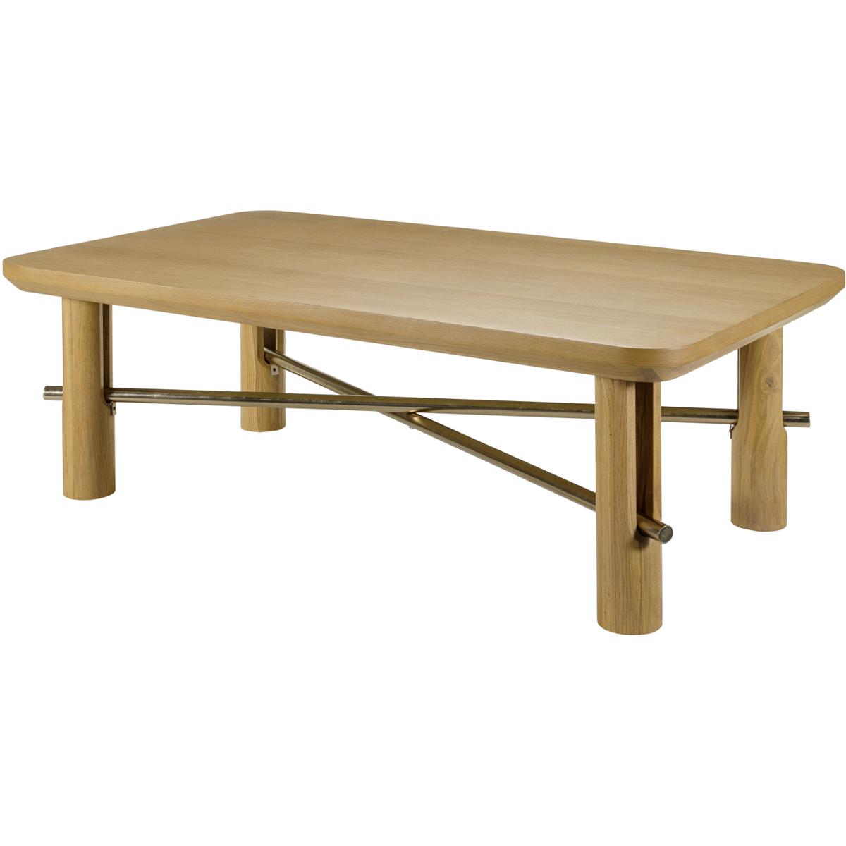 Surya VLDO002-165028 Valdo 50 X 28 inch Top: Brown; Base: Metallic - Brass Coffee Table