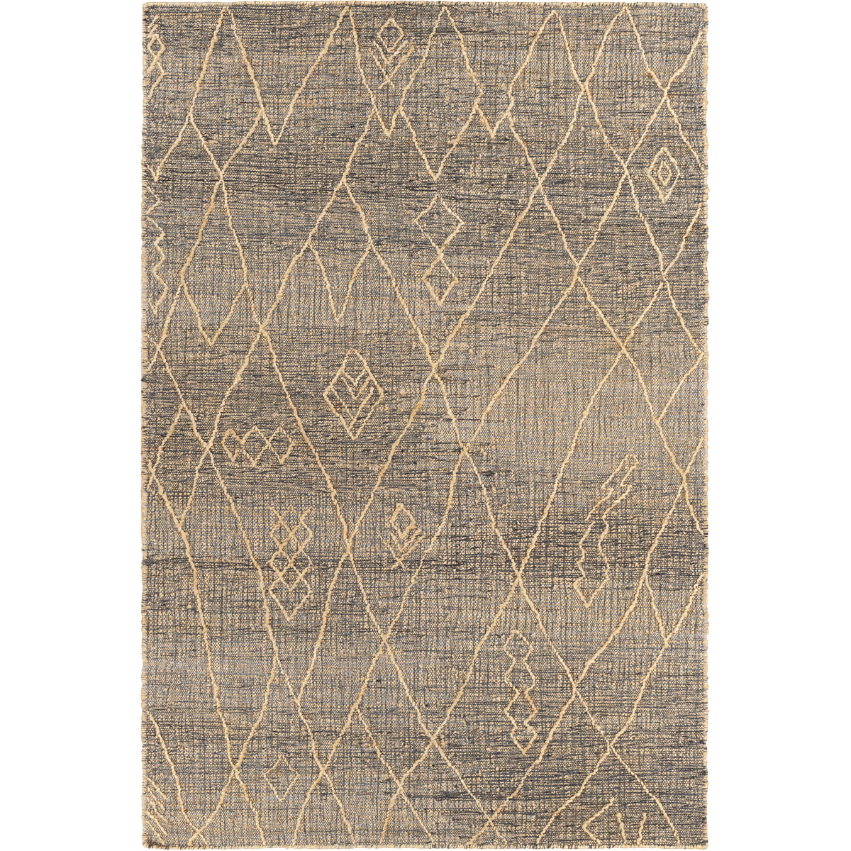 WTF2302-81012 8 ft. 10 in. x 12 ft. Watford Hand Woven Rectangle Rug - Charcoal & Beige