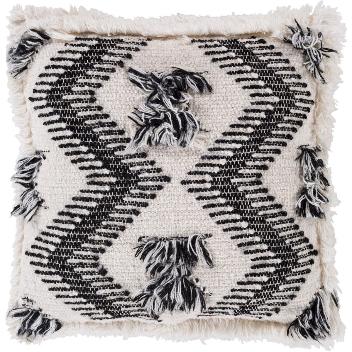 ZLA001-2020P Zelah Medium Pillow Kit, 20 x 20 x 5 in. - Cream & Black