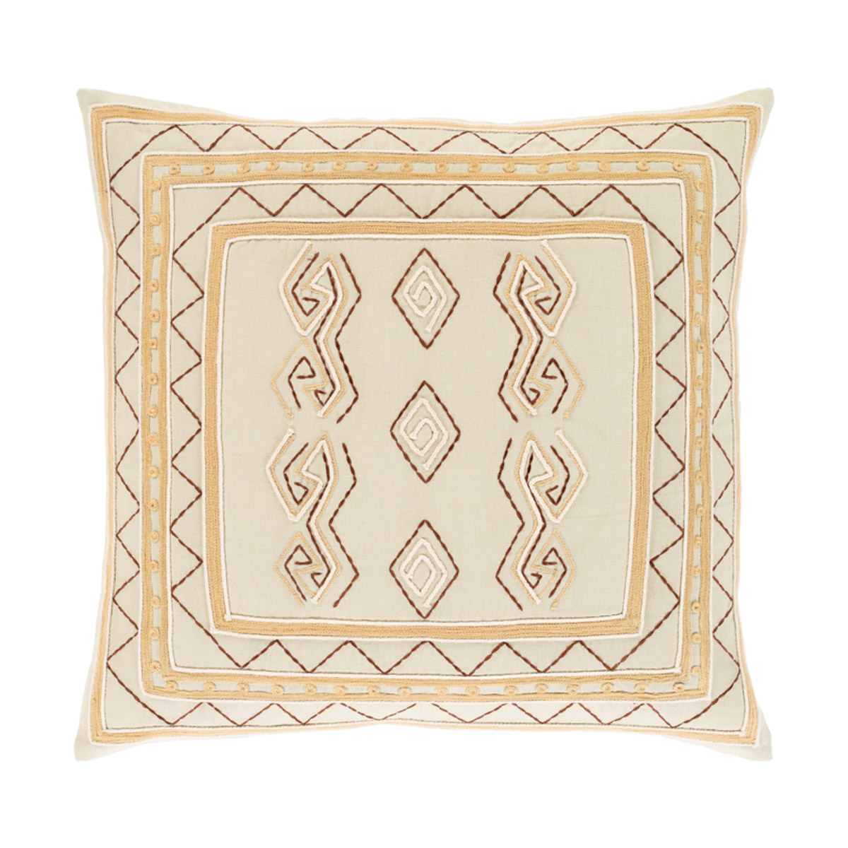 Surya ZLU002-1818P Zulu 18 X 18 inch Khaki/Wheat/Beige/Clay Pillow Kit, Square