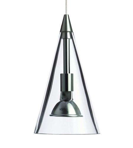 Tech Lighting Cone 1 Light Low-Voltage Pendant in Satin Nickel 700FJCONCS