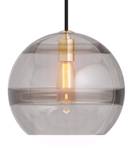 Tech Lighting 700TDSDNLPKR Sean Lavin Sedona 12 inch Aged Brass Pendant Ceiling Light in Incandescent, Transparent Smoke Glass