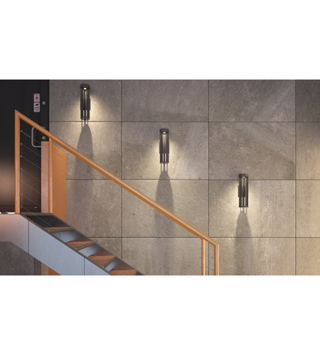 Tech Lighting 700OWTUR83018CZUNVSSP Sean Lavin Turbo LED 18 inch Bronze Outdoor Wall Light in LED 80 CRI 3000K, Surge Protection TechOutdoor_TurboWall_Charcoal_Staircase.jpg