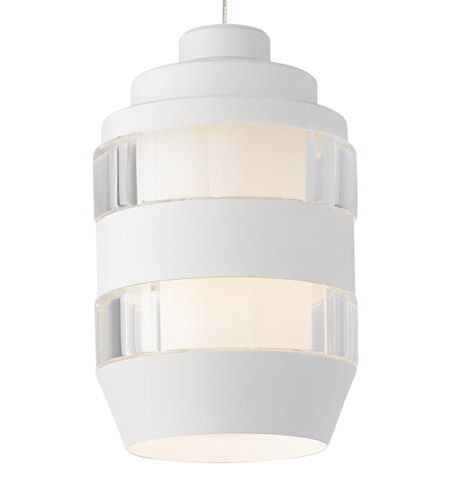 Tech Lighting 700MPAKDCWS-LEDS830 Akida LED 4 inch Satin Nickel Low-Voltage Pendant Ceiling Light in Matte White, Clear, Monopoint photo