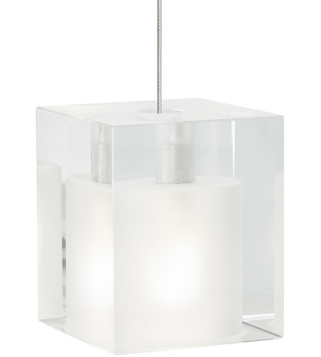 Tech Lighting 700MPCUBFS Cube 1 Light 3 inch Satin Nickel Pendant Ceiling Light in Frost, Monopoint