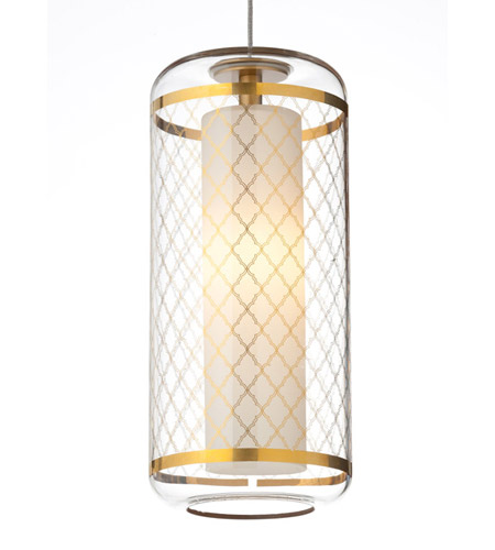 Tech Lighting 700MPECNCGMC Ecran 1 Light 4 inch Chrome Pendant Ceiling Light in Clear-Polished Gold & Moroccan, Clear-Polished Gold Moroccan, Monopoint, Halogen