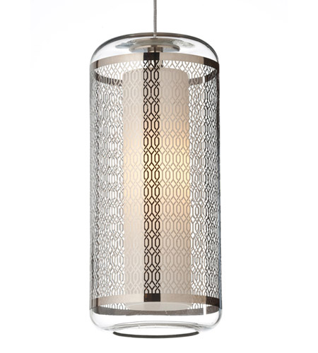 Tech Lighting 700MO2ECNCPLS-LEDS830 Ecran LED 4 inch Satin Nickel Low-Voltage Pendant Ceiling Light in Polished Platinum Lattice, Clear, 2-Circuit MonoRail photo