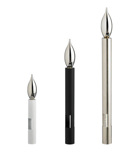 Tech Lighting 700FIA15WN Fiama White Rubberized with Polished Nickel Flame Candle Accessory in 15
