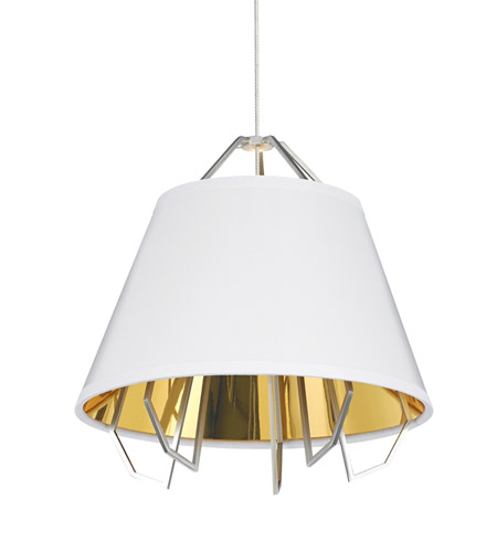 Tech Lighting 700KLMATCWGSS-LED930 Artic LED 8 inch Satin Nickel Low-Voltage Pendant Ceiling Light in Gloss White, Gold, Kable Lite photo