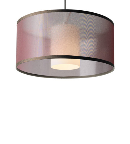 Tech Lighting 700MPMDLNWNS-LEDS830 Dillon LED 13 inch Satin Nickel Low-Voltage Pendant Ceiling Light in Brown Organza, Monopoint