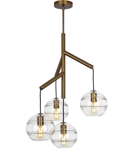 Tech Lighting 700SDNMPR1CR Sean Lavin Sedona 25 inch Aged Brass Chandelier Ceiling Light in Incandescent, Clear Glass photo