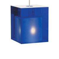 Tech Lighting 700MOCUBCS Cube 1 Light 3 inch Satin Nickel Low-Voltage Pendant Ceiling Light in Cobalt, MonoRail thumb