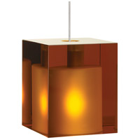 Tech Lighting 700MPCUBAS Cube 1 Light 3 inch Satin Nickel Pendant Ceiling Light in Amber, Monopoint thumb