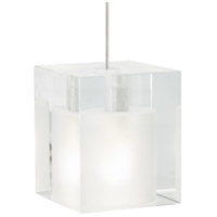 Tech Lighting 700MO2CUBFS Cube 1 Light 3 inch Satin Nickel Low-Voltage Pendant Ceiling Light in Frost, 2-Circuit MonoRail thumb