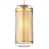 Tech Lighting 700MPECNCGLC-LEDS830 Ecran LED 4 inch Chrome Low-Voltage Pendant Ceiling Light in Polished Gold Lattice, Clear, Monopoint thumb