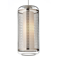 Tech Lighting 700MPECNCPLC Ecran 1 Light 4 inch Chrome Pendant Ceiling Light in Clear-Polished Platinum & Lattice, Clear-Polished Platinum Lattice, Monopoint, Halogen thumb