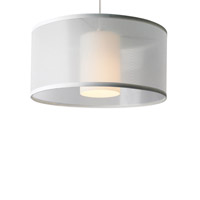 Tech Lighting 700MPMDLNWWS-LEDS830 Dillon LED 13 inch Satin Nickel Low-Voltage Pendant Ceiling Light in White Organza, Monopoint thumb