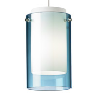 Tech Lighting 700MPECPQS-LEDS830 Echo LED 4 inch Satin Nickel Low-Voltage Pendant Ceiling Light in Aquamarine, Monopoint thumb