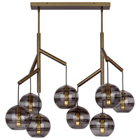 Tech Lighting 700SDNMPL2KR Sean Lavin Sedona 25 inch Aged Brass Chandelier Ceiling Light in Incandescent, Transparent Smoke Glass photo thumbnail
