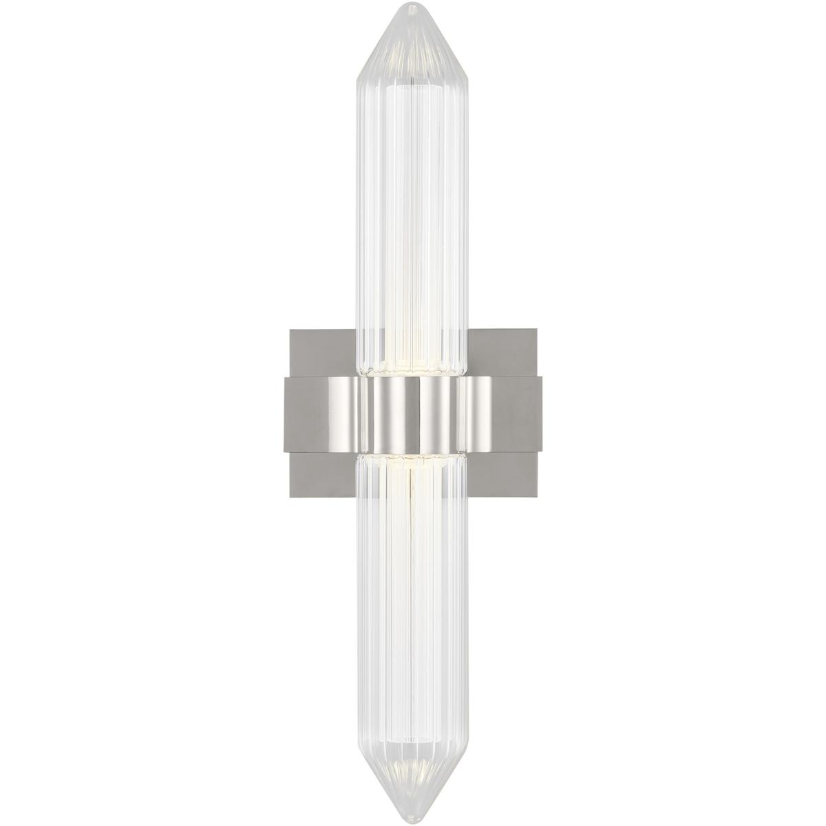 Visual Comfort Modern Collection 700BCLGSN23N-LED927-277 Avroko Langston LED 22.7 inch Polished Nickel Bath Vanity Wall Light in 277V