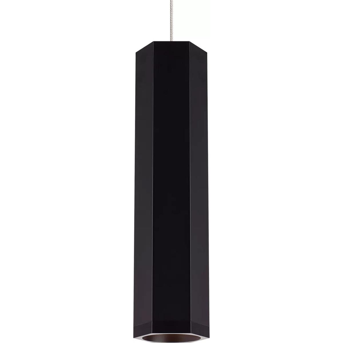 Visual Comfort Modern Collection 700FJBLKSBS Sean Lavin Blok 1 Light 12 Matte Black/Satin Nickel Low-Voltage Pendant Ceiling Light in Incandescent, Fr