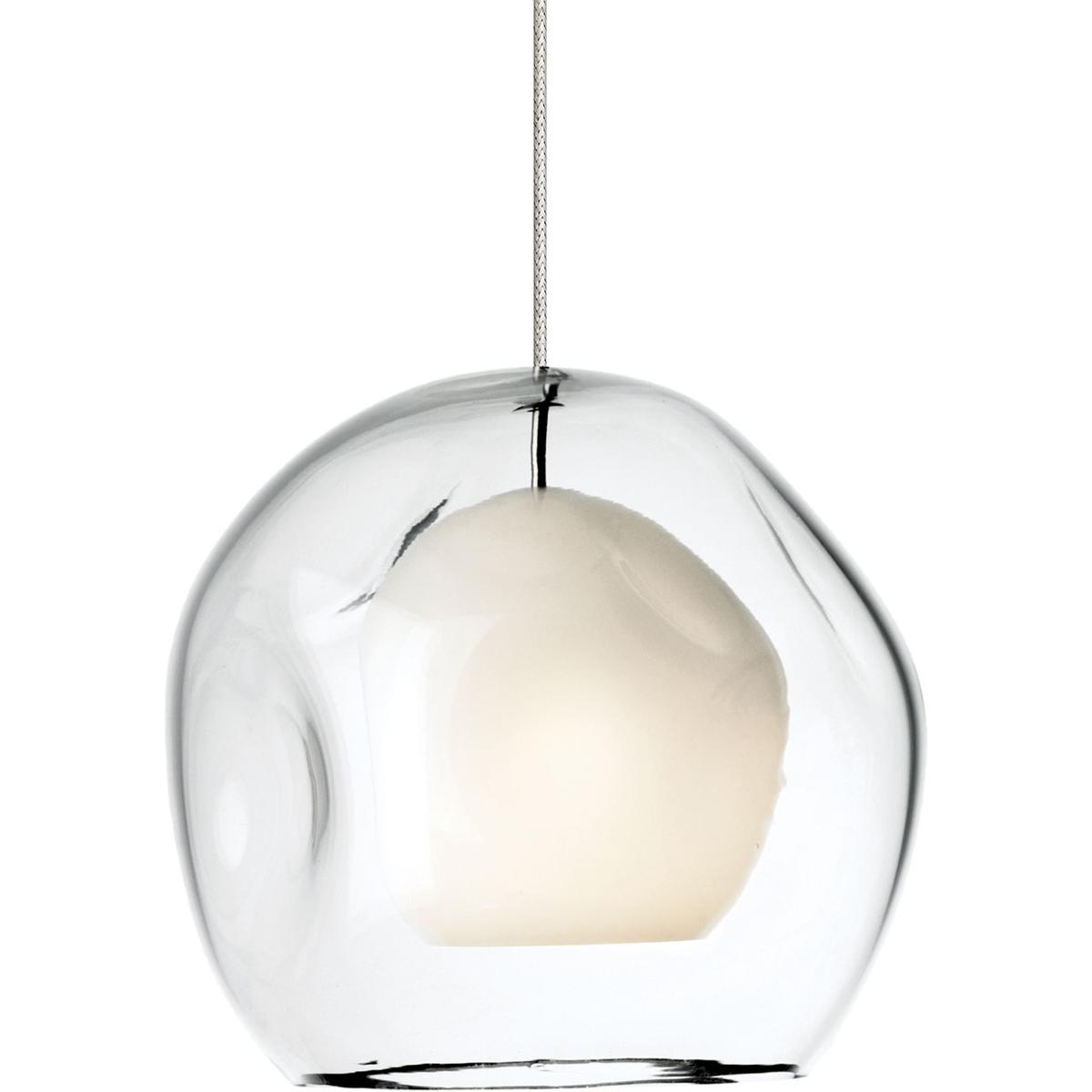 Visual Comfort Modern Collection 700FJJASCS Mini Jasper 1 Light 12 Satin Nickel Low-Voltage Pendant Ceiling Light in FreeJack, Clear Glass