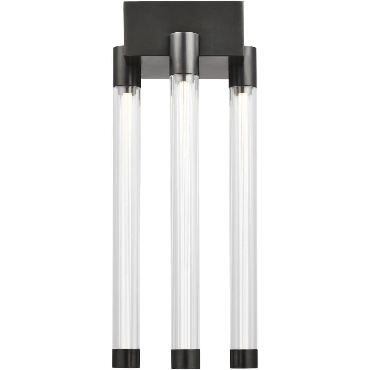 Visual Comfort Modern Collection 700FMPHB6BZ-LED927-277 Kelly Wearstler Phobos LED Dark Bronze Flush Mount Ceiling Light, Integrated LED