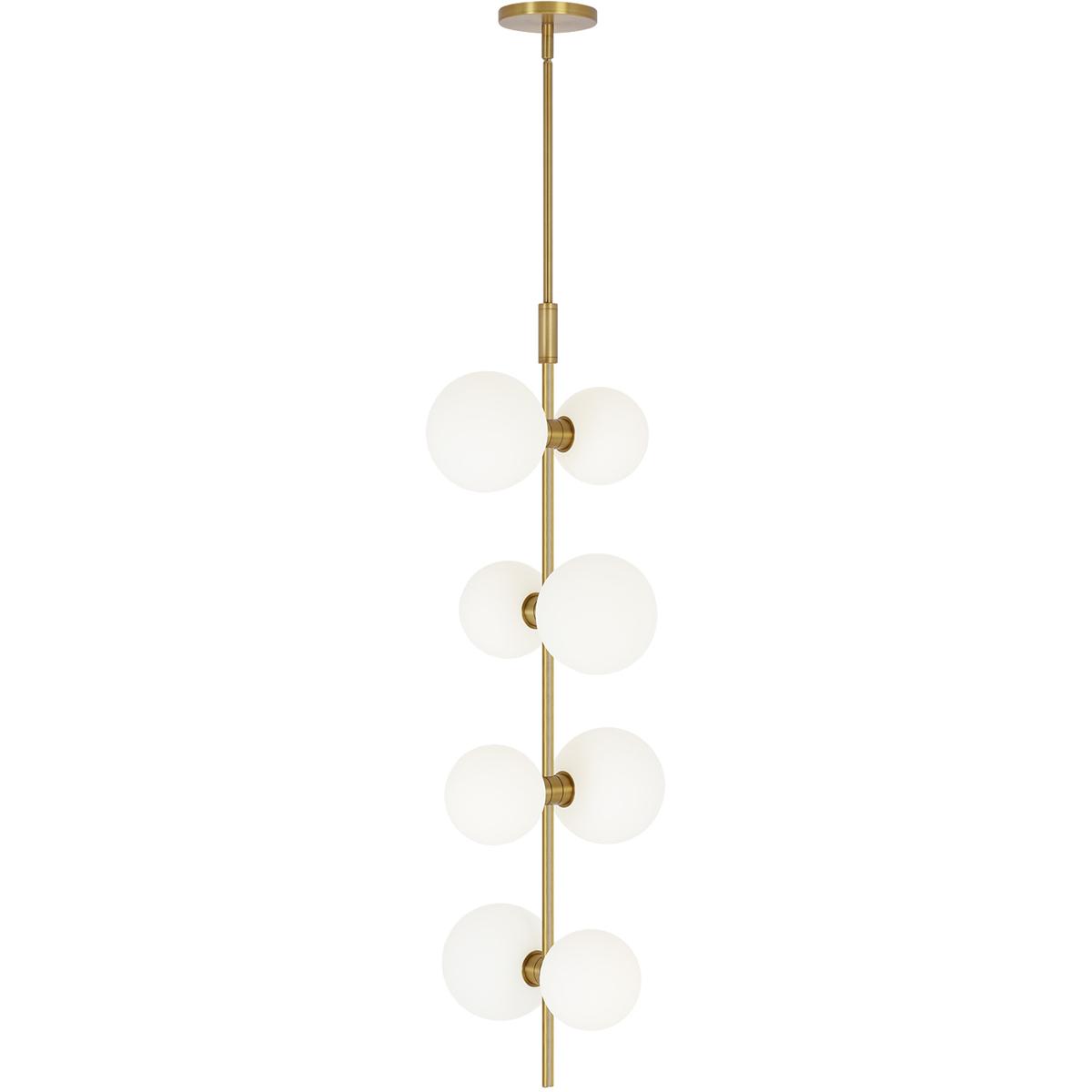 Visual Comfort Modern Collection 700MDP3GRS Sean Lavin ModernRail LED 12.8 inch Aged Brass Pendant Ceiling Light in 24V Surface Canopy, Glass Orbs, In