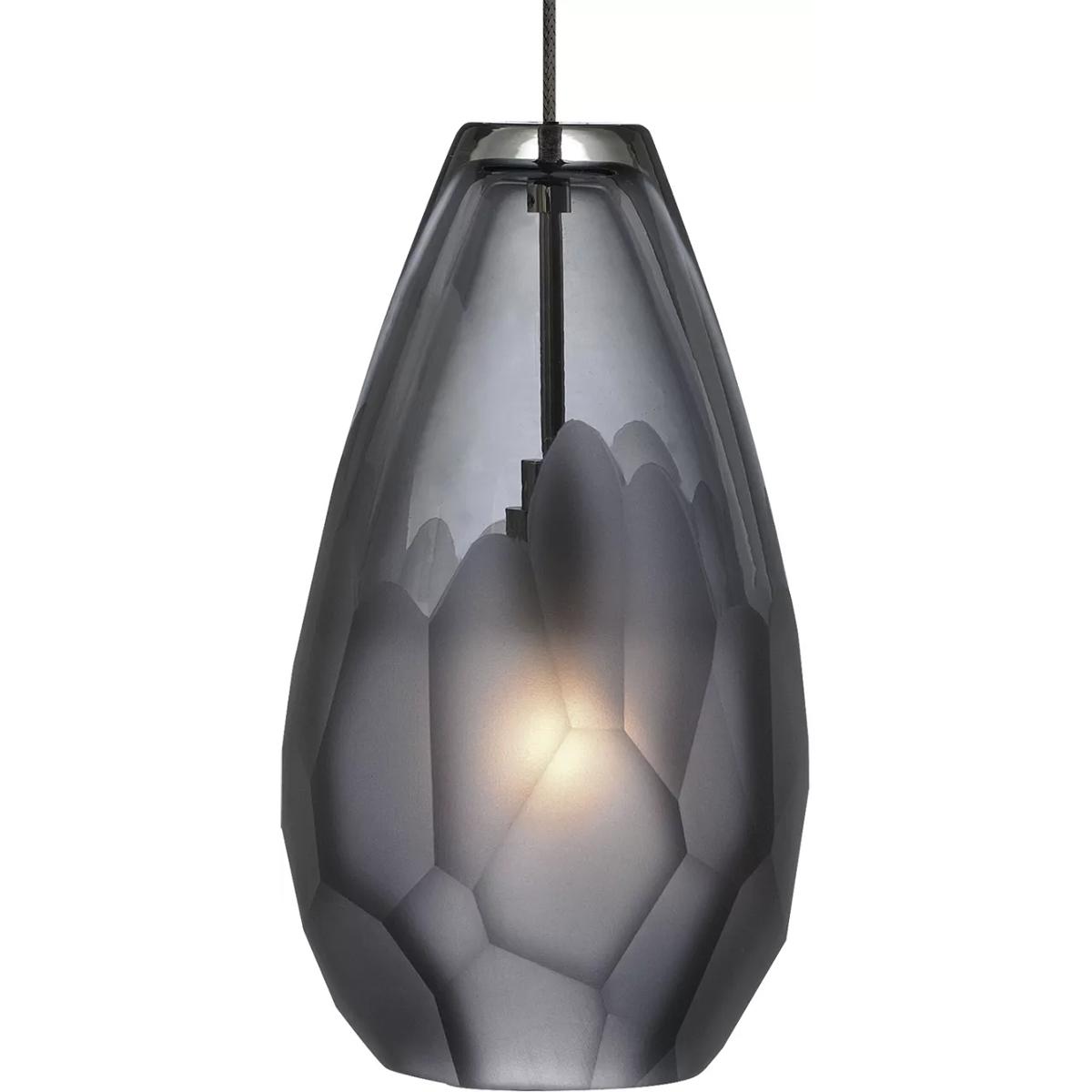 Visual Comfort Modern Collection 700MOBRLKS Sean Lavin Briolette 1 Light 12 Satin Nickel Low-Voltage Pendant Ceiling Light in Incandescent, MonoRail,