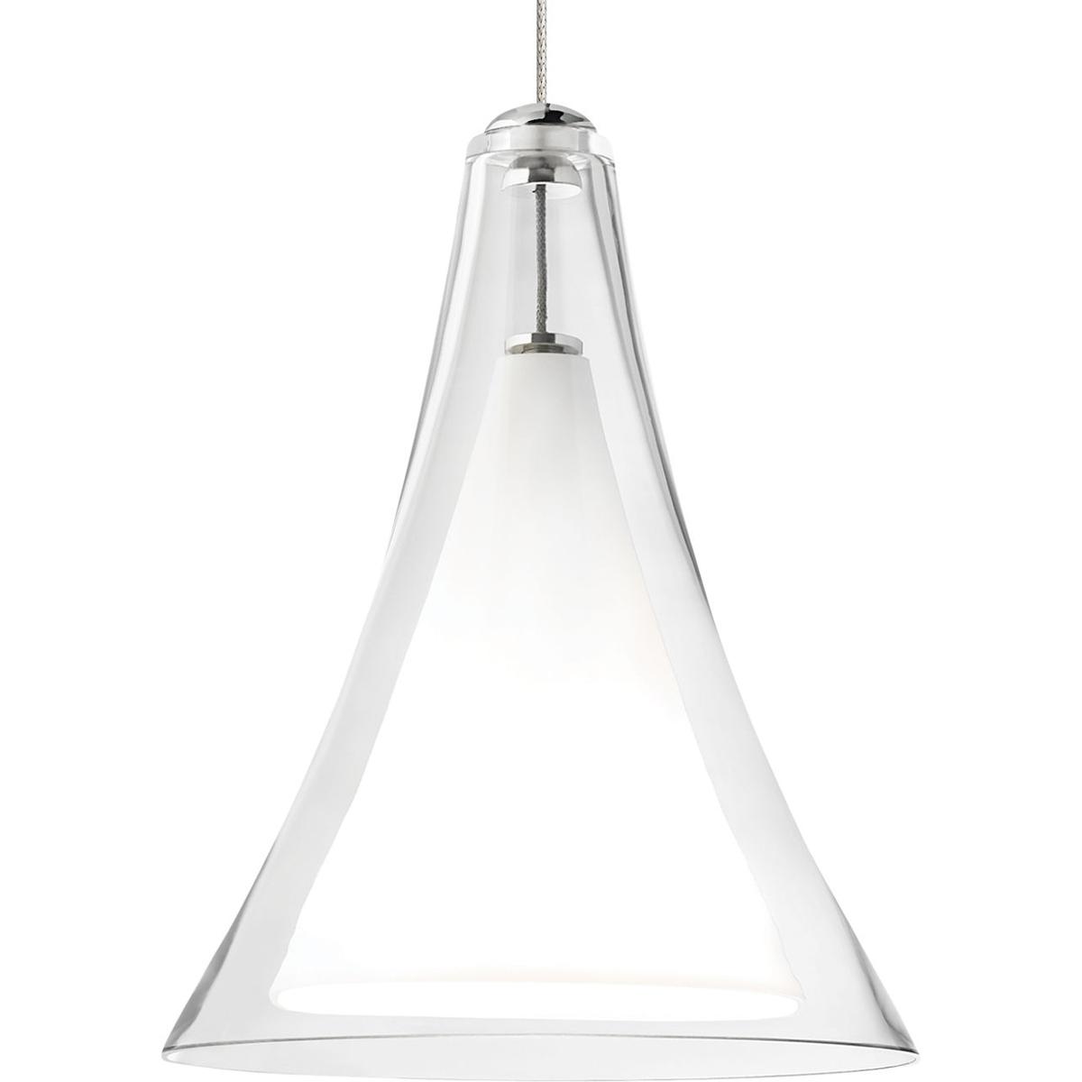 Visual Comfort Modern Collection 700MPMLPCS Melrose II 1 Light 120 Satin Nickel Low-Voltage Pendant Ceiling Light in Halogen, Monopoint, Clear Glass