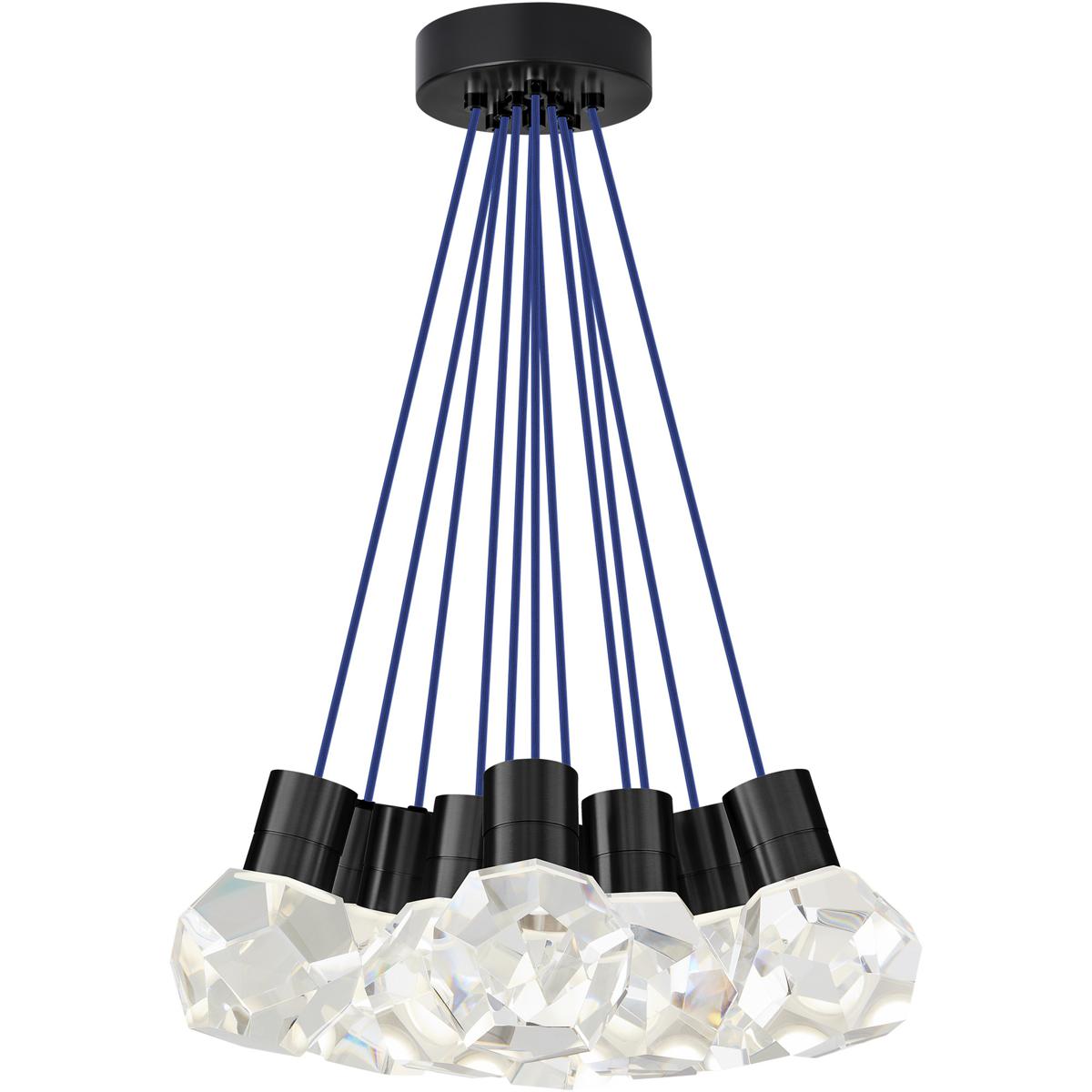 Visual Comfort Modern Collection 700TDKIRAP11UB-LED930 Sean Lavin Kira LED Black Pendant Ceiling Light in LED 90 CRI 3000K, Blue Cord, Integrated LED