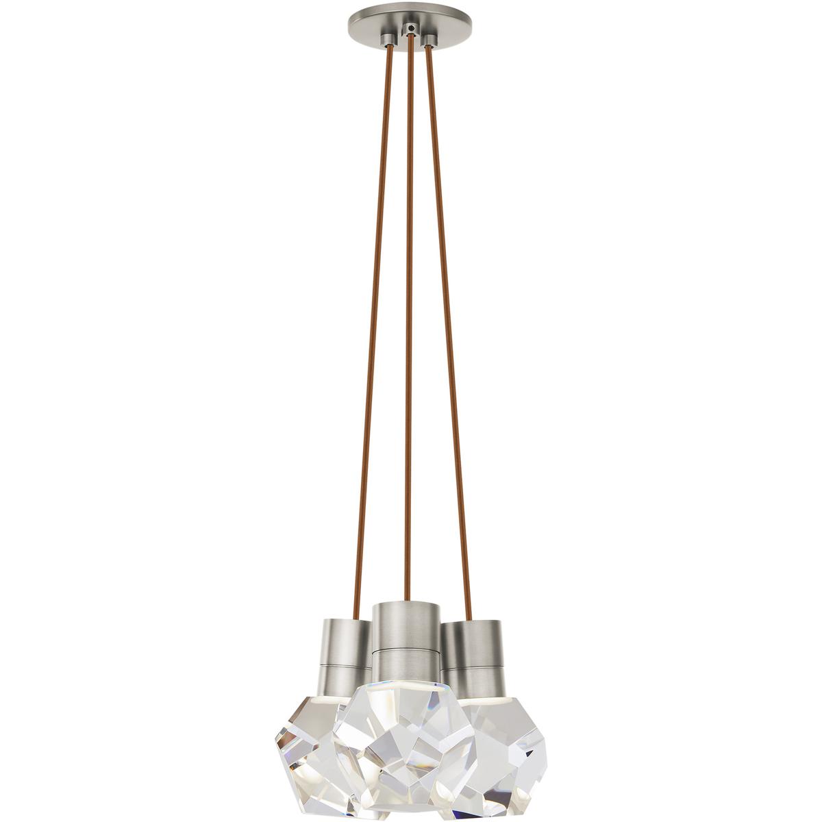 Visual Comfort Modern Collection 700TDKIRAP3PS-LEDWD Sean Lavin Kira Pendant Ceiling Light in Satin Nickel, LED 90 CRI 2200K-3000K, Copper Cord, Integ