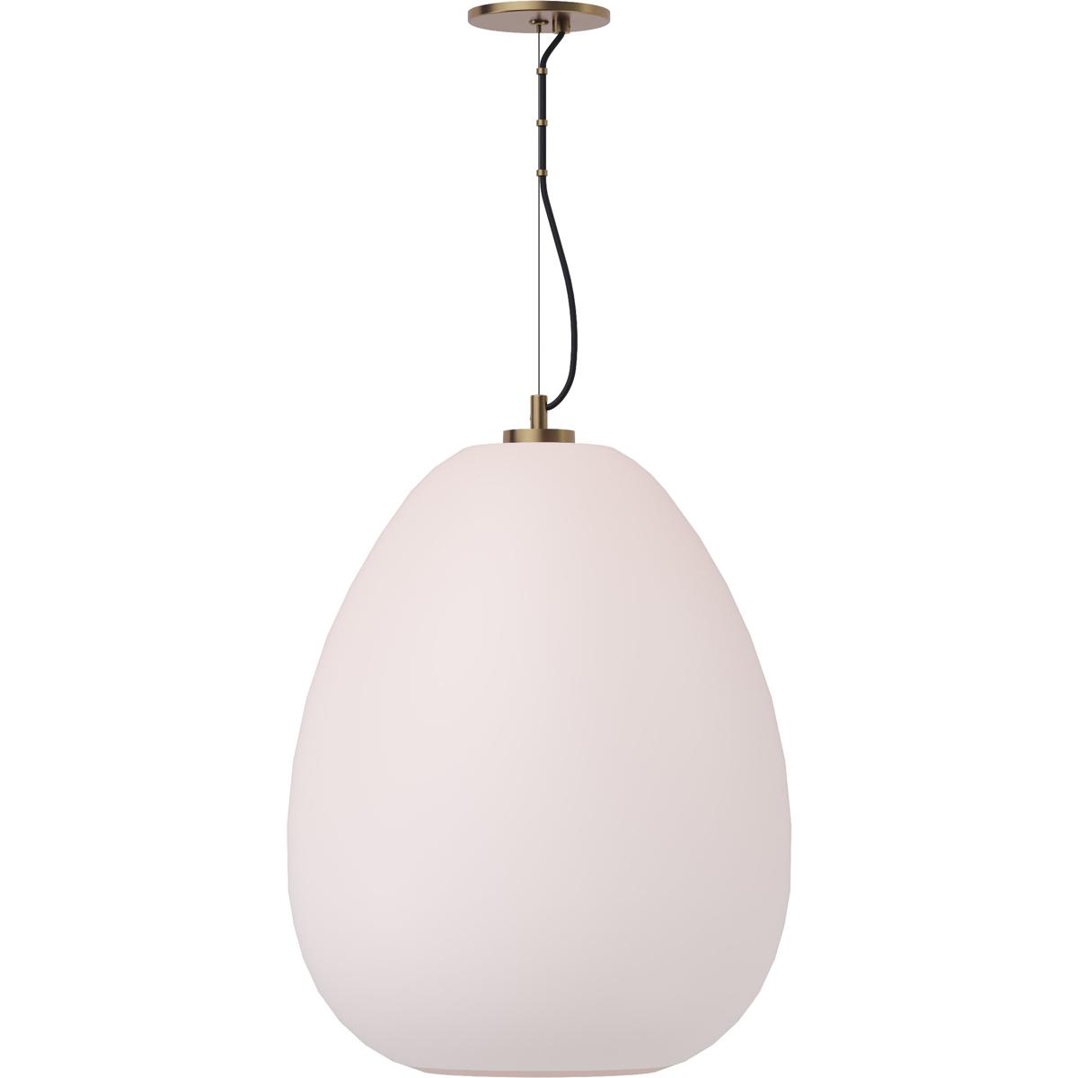 Visual Comfort Modern Collection 700TDKPR17OPNB-LED927 Sean Lavin Kapoor LED Opal/Natural Brass Pendant Ceiling Light, Integrated LED