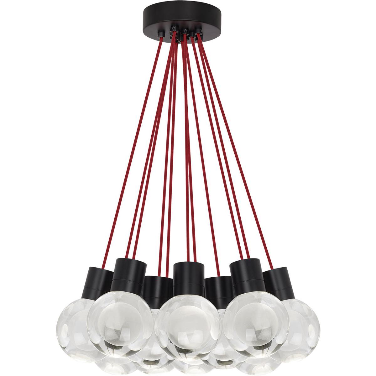 Visual Comfort Modern Collection 700TDMINAP11CRB-LEDWD Sean Lavin Mina LED 5 inch Black Pendant Ceiling Light in 11, Red Cord, LED 90 CRI 2200K-3000K,