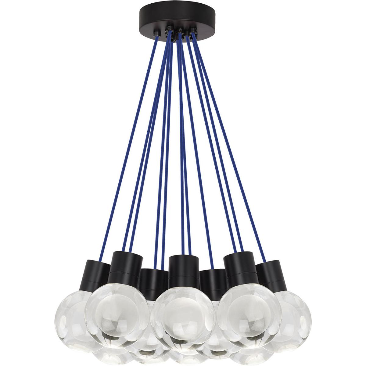 Visual Comfort Modern Collection 700TDMINAP11CUB-LED930 Sean Lavin Mina LED 5 inch Black Pendant Ceiling Light in 11, LED 90 CRI 3000K, Blue Cord, Int