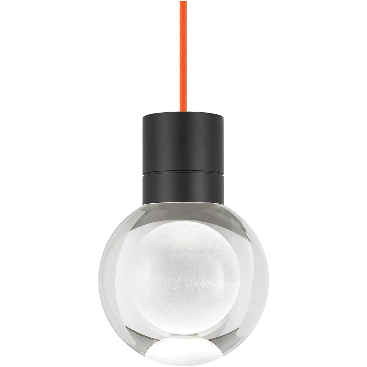 Visual Comfort Modern Collection 700TDMINAP1COB-LEDWD Sean Lavin Mina LED 5 inch Black Pendant Ceiling Light in Orange Cord, LED 90 CRI 2200K-3000K, 1