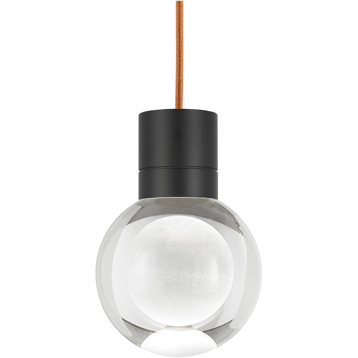 Visual Comfort Modern Collection 700TDMINAP1CPB-LEDWD Sean Lavin Mina LED 5 inch Black Pendant Ceiling Light in LED 90 CRI 2200K-3000K, 1, Copper Cord
